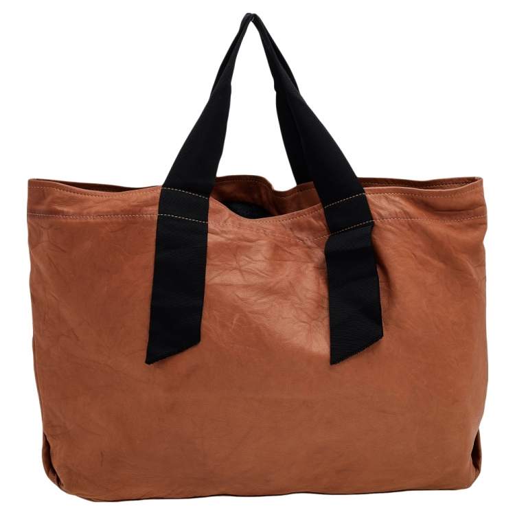 Pre Owned Lanvin Brown Lambskin Leather Tote