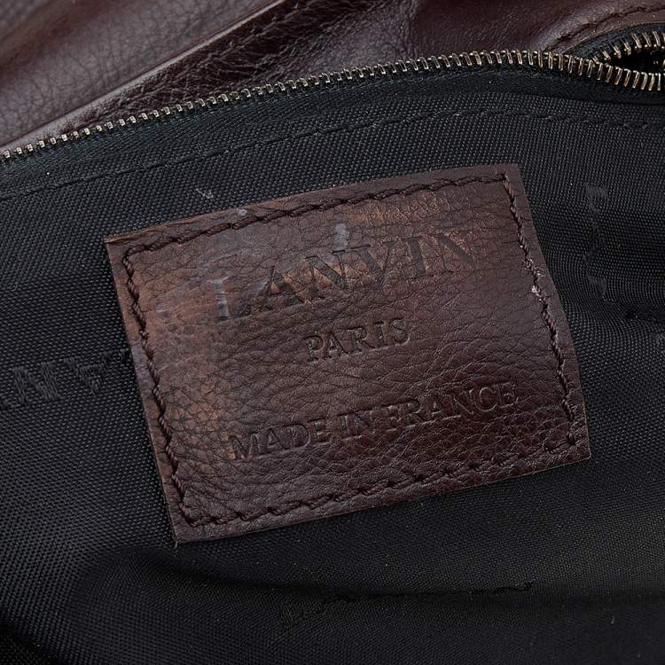 Pre Owned Lanvin Dark Brown Leather Flap Shoulder Bag