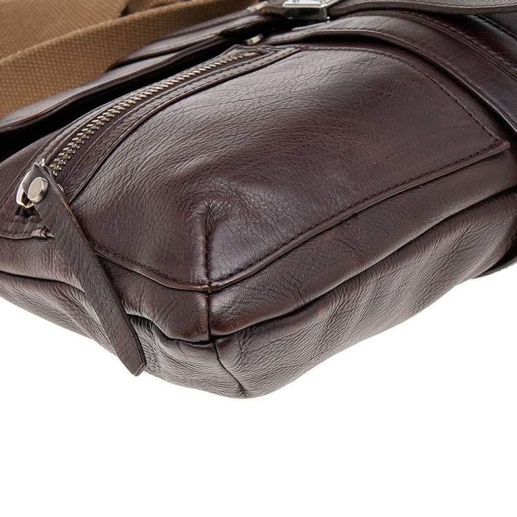 Pre Owned Lanvin Dark Brown Leather Flap Shoulder Bag