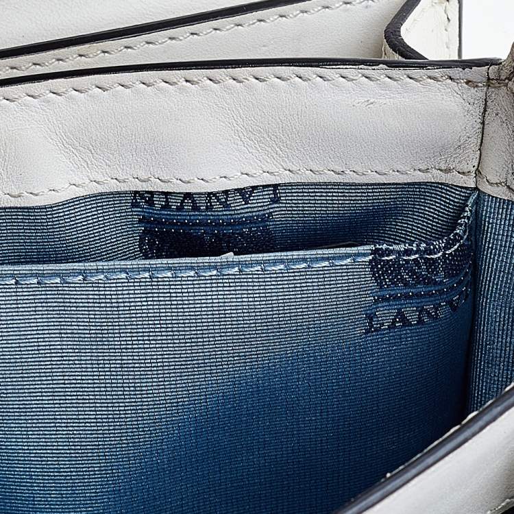 Pre Owned Lanvin White/Black Printed Leather Mini Jiji Shoulder Bag