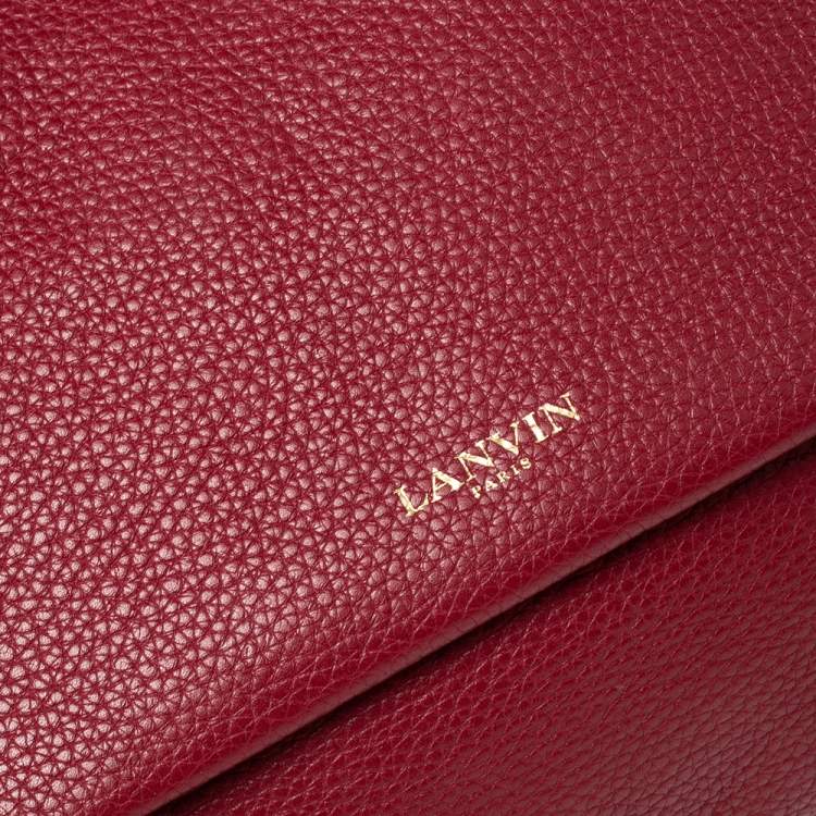 Pre Owned Lanvin Burgundy Leather Sugar Tassel Flap Shoulder Bag