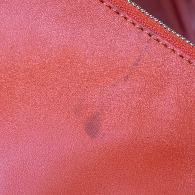 Pre Owned Lanvin Orange Leather Tassel Handle Tote