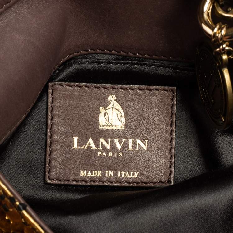 Pre Owned Lanvin Gold Python Happy Pop Crossbody Bag