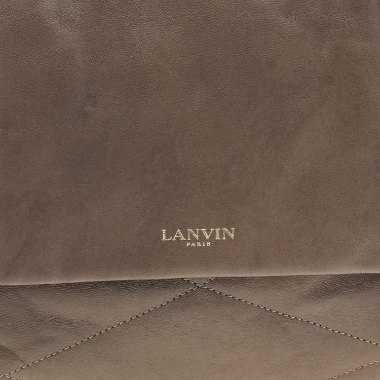 Pre Owned Lanvin Light Brown Leather Sugar Flap Shoulder Bag