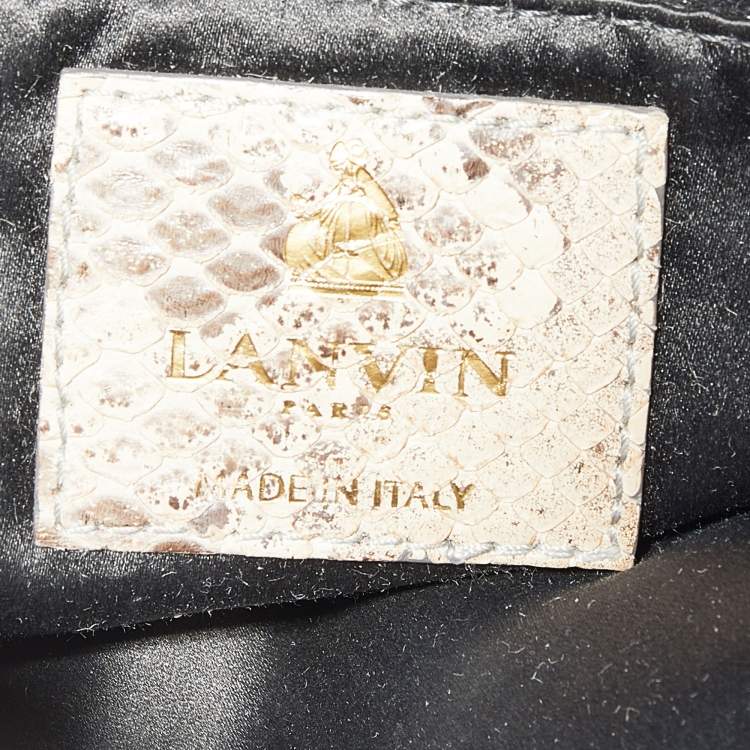 Pre Owned Lanvin Beige Python Leather Happy Shoulder Bag
