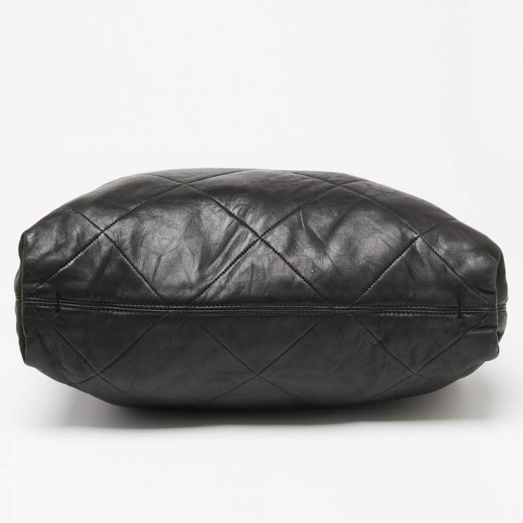 Pre Owned Lanvin Black Quilted Leather Amalia Cabas Tote
