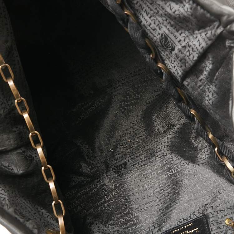 Pre Owned Lanvin Black Quilted Leather Amalia Cabas Tote
