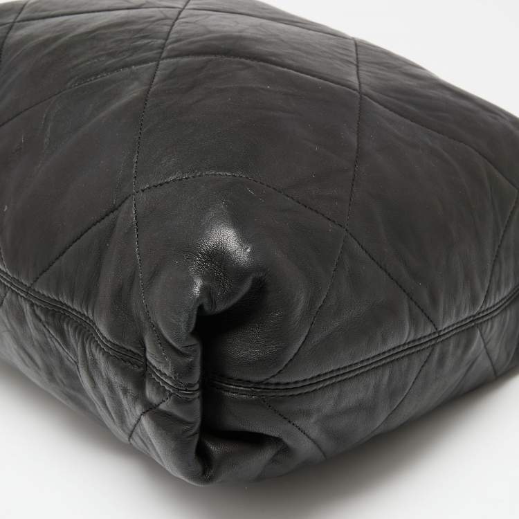 Pre Owned Lanvin Black Quilted Leather Amalia Cabas Tote
