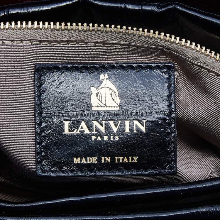Pre Owned Lanvin Black/Red Eel Leather Flap Chain Shoulder Bag
