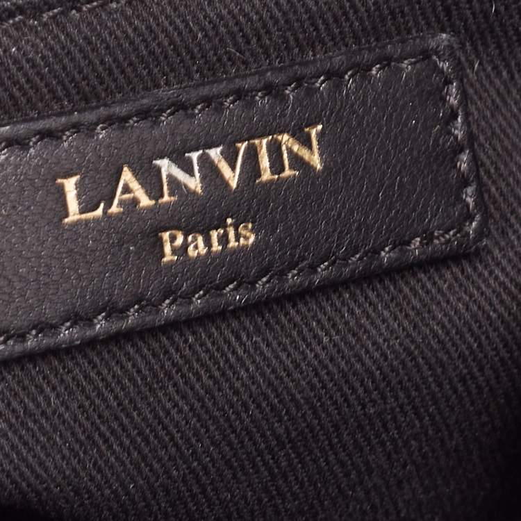 Pre Owned Lanvin Black Leather Flap Shoulder Bag