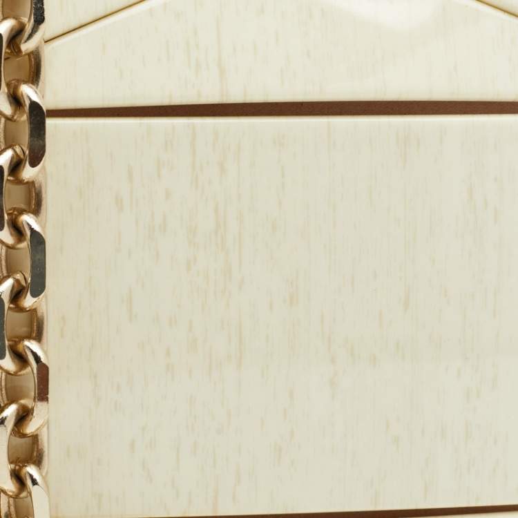 Pre Owned Lanvin Cream Plastic Studded Clutch