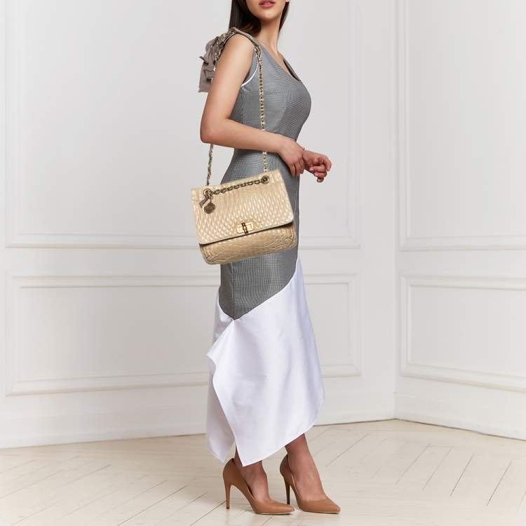 مملوكة مسبقًا Lanvin Beige Quilted Leather Happy Shoulder Bag