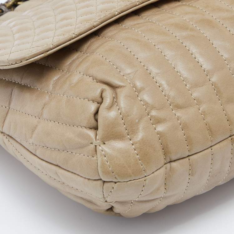 مملوكة مسبقًا Lanvin Beige Quilted Leather Happy Shoulder Bag
