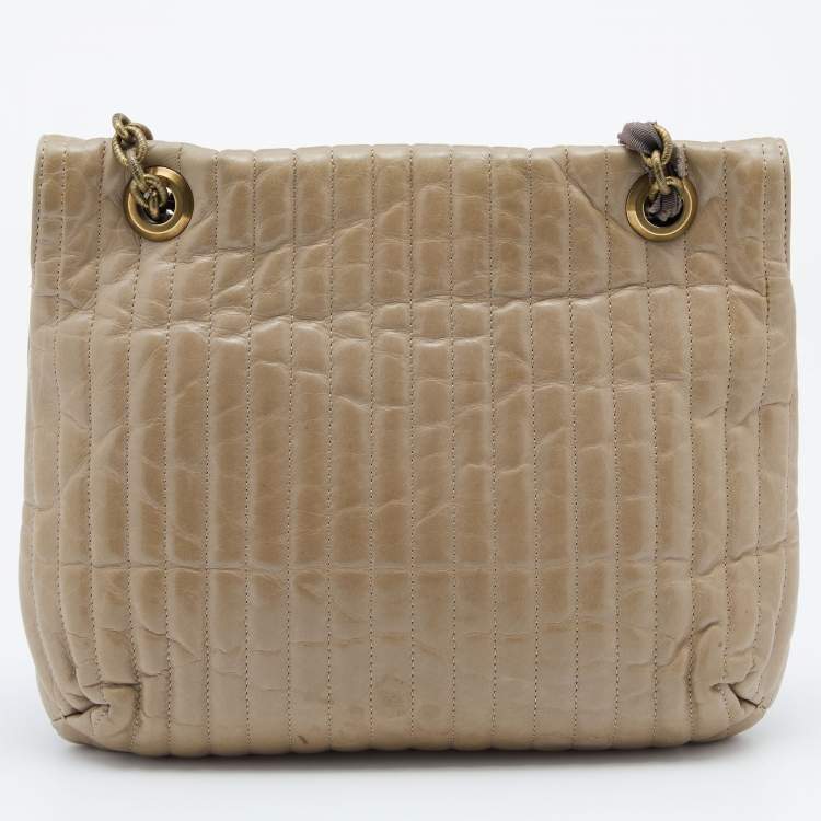 مملوكة مسبقًا Lanvin Beige Quilted Leather Happy Shoulder Bag