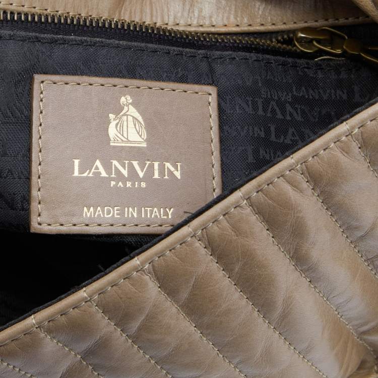 مملوكة مسبقًا Lanvin Beige Quilted Leather Happy Shoulder Bag