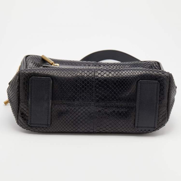Pre Owned Lanvin Black Python Padam Shoulder Bag