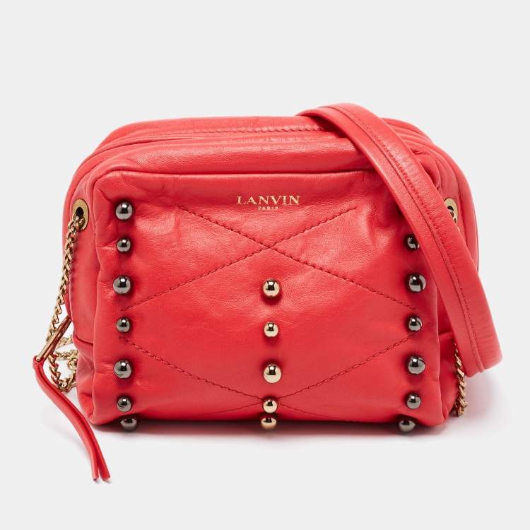Leather crossbody bag Lanvin Pink in Leather - 40598371