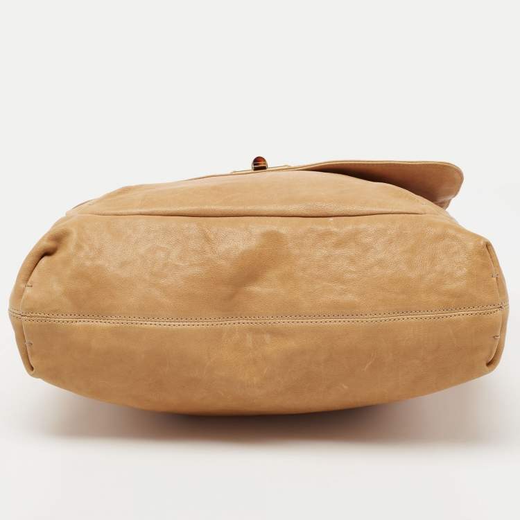 Pre Owned Lanvin Tan Leather Happy Shoulder Bag