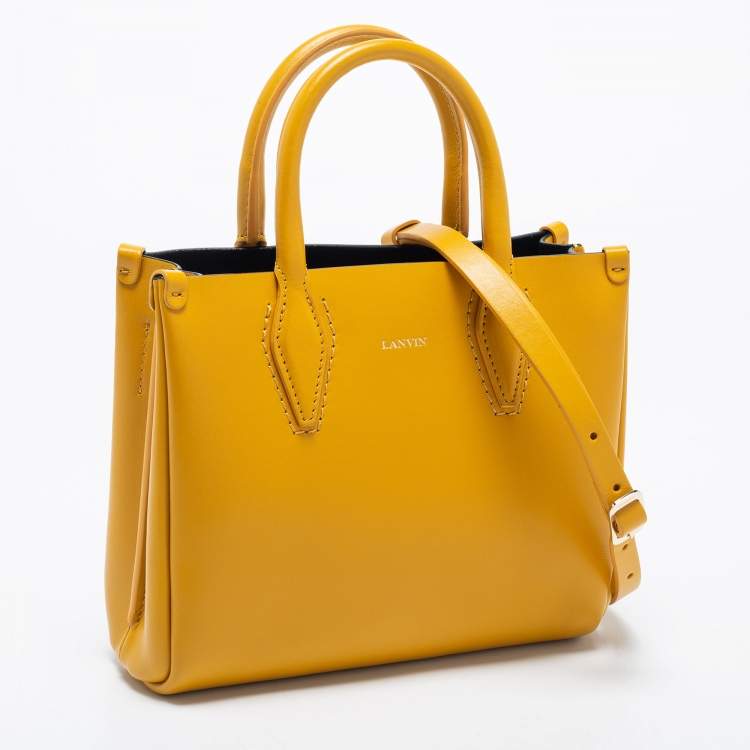 Pre Owned Lanvin Yellow Leather Mini Journee Tote