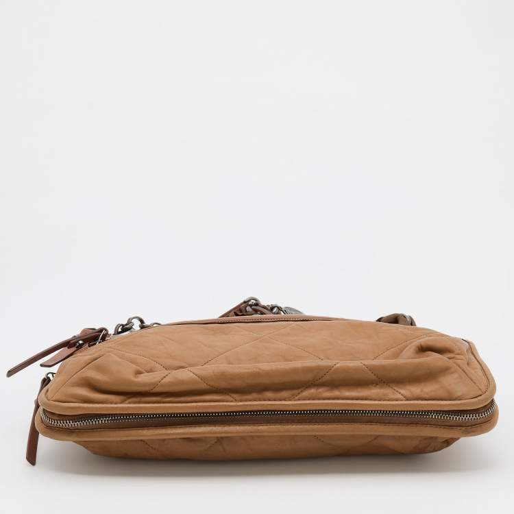 Pre Owned Lanvin Brown Quilted Leather Amalia Shoulder Bag