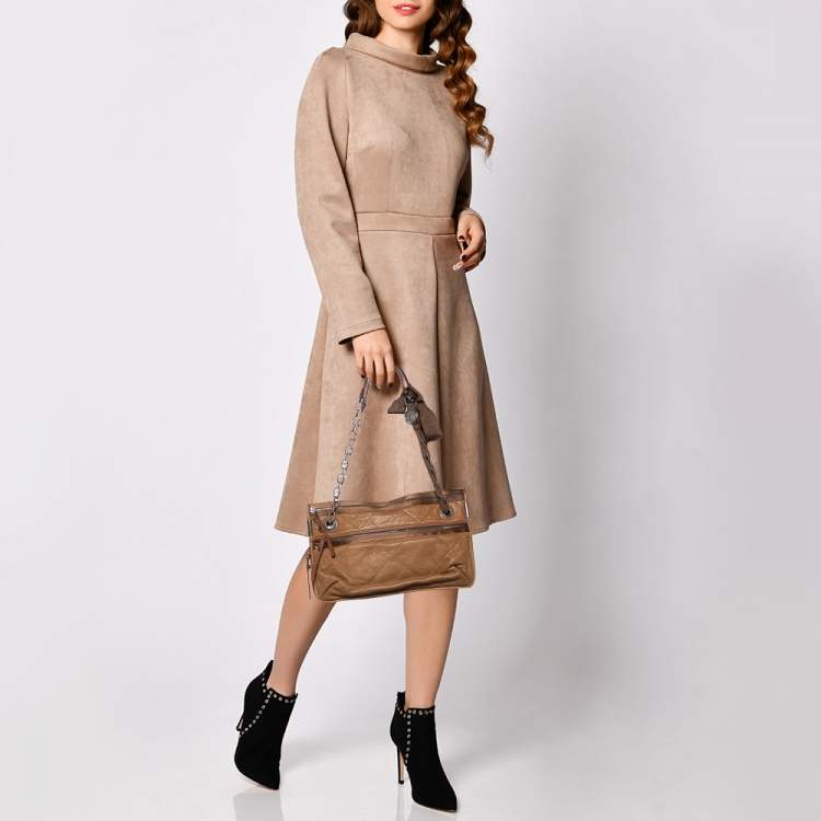 Pre Owned Lanvin Brown Quilted Leather Amalia Shoulder Bag