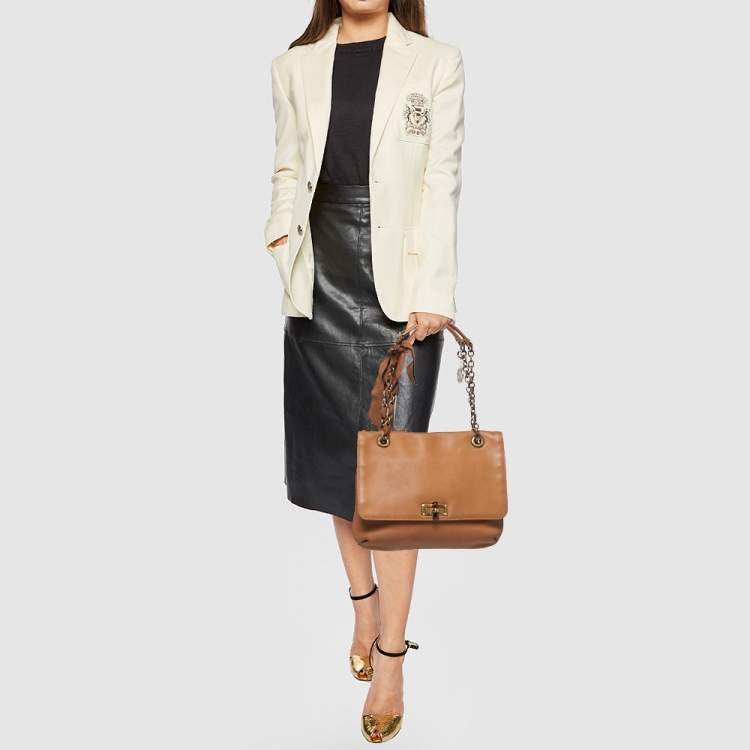 Pre Owned Lanvin Brown Leather Happy Shoulder Bag