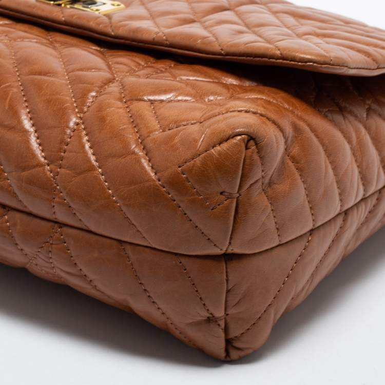Pre Owned Lanvin Brown Quilted Leather Happy Shoulder Bag