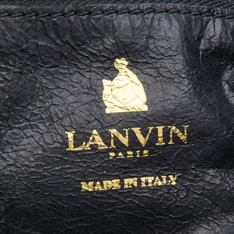 Pre Owned Lanvin Black Leather Chain Shopper Tote