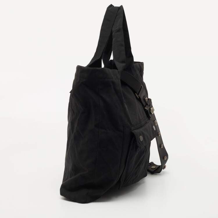Pre Owned Lanvin Black Fabric Front Pocket Tote