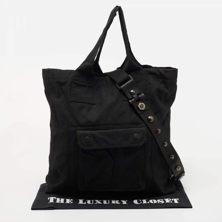 Pre Owned Lanvin Black Fabric Front Pocket Tote