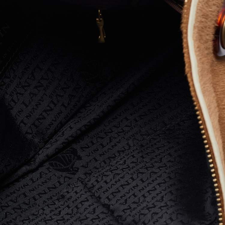Pre Owned Lanvin Brown Calf Hair and Leather Amalia Shoulder Bag