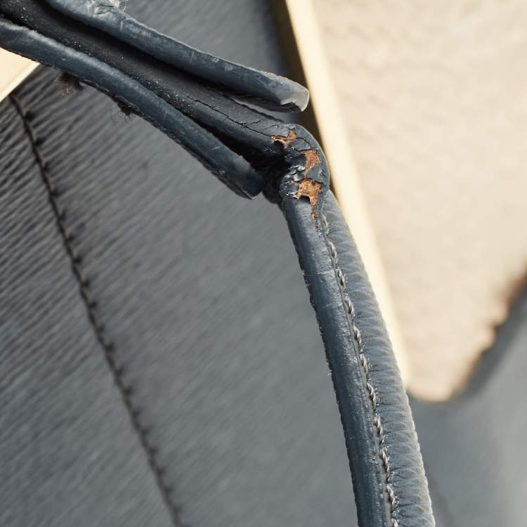 Pre Owned Lanvin Dark Blue, Beige Leather and Python Partition Tote