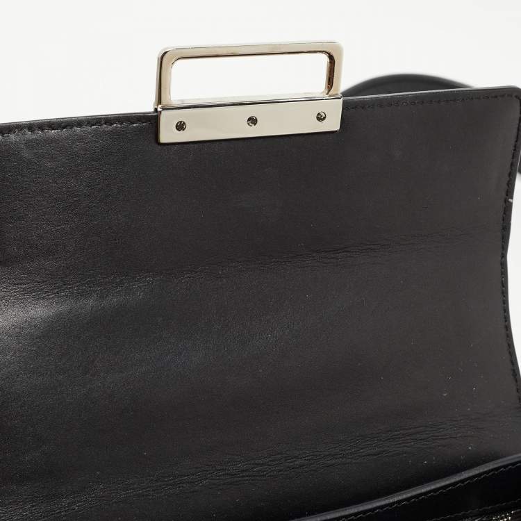 Pre Owned Lanvin Black Leather Mini Jiji Studded Crossbody Bag