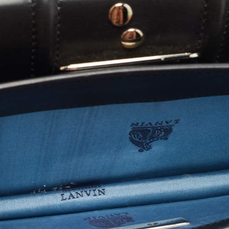 Pre Owned Lanvin Black Leather Mini Jiji Studded Crossbody Bag