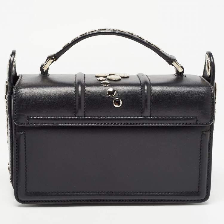 Pre Owned Lanvin Black Leather Mini Jiji Studded Crossbody Bag