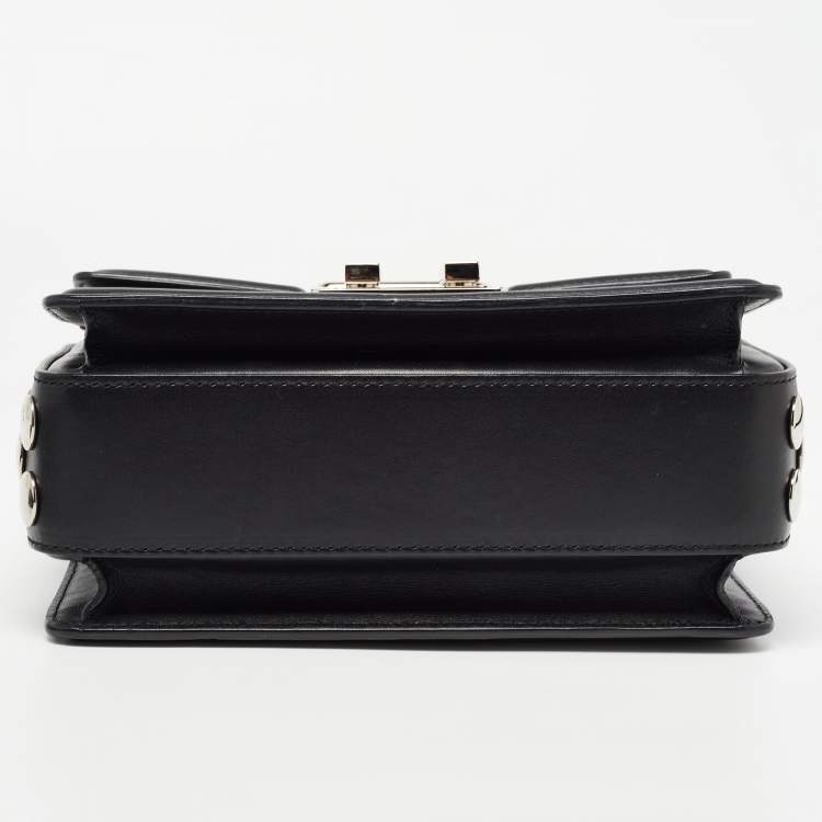 Pre Owned Lanvin Black Leather Mini Jiji Studded Crossbody Bag
