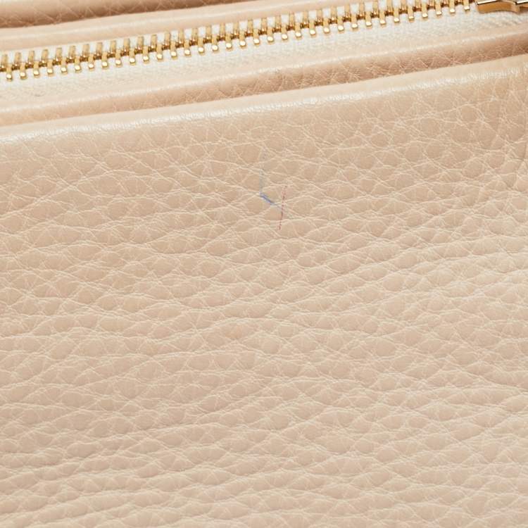 Pre Owned Lanvin Cream Leather Tassel Chain Shoulder Bag