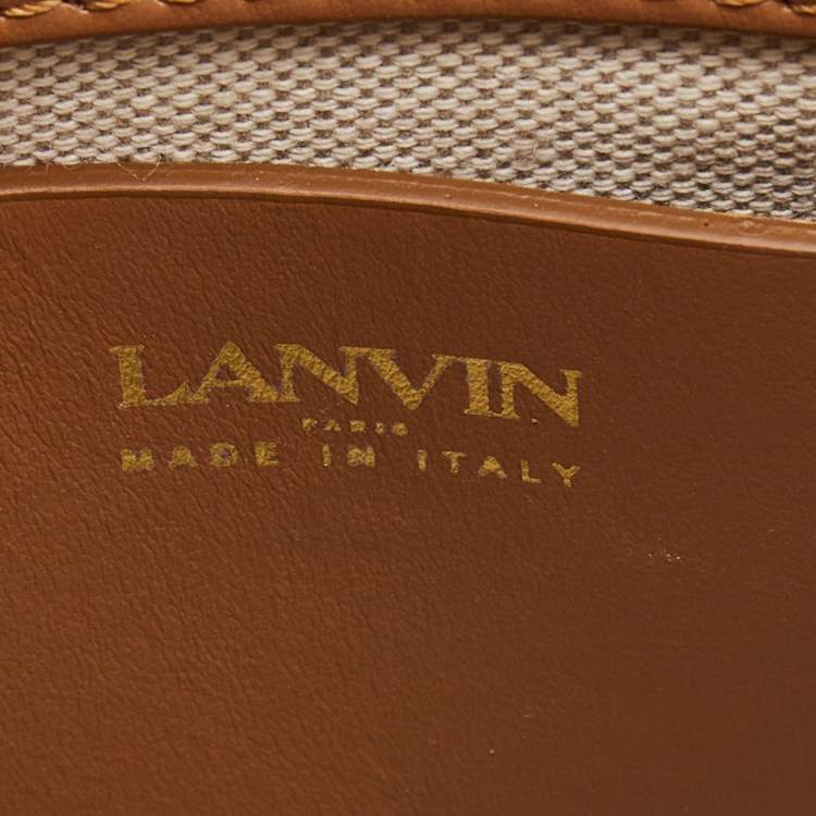 Pre Owned Lanvin Pink/Brown Printed Coated Canvas and Leather In&Out Tote
