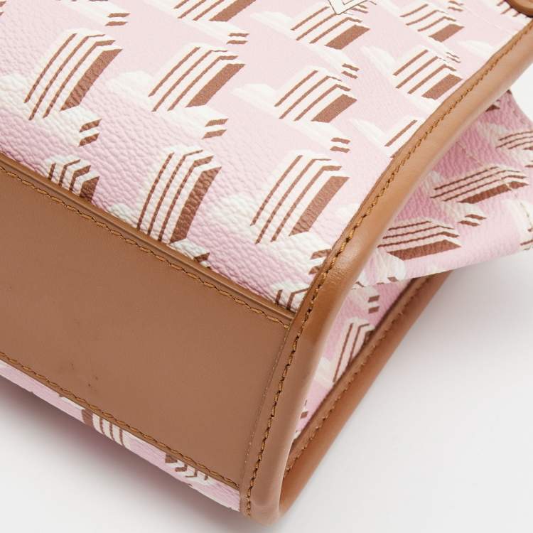 Pre Owned Lanvin Pink/Brown Printed Coated Canvas and Leather In&Out Tote