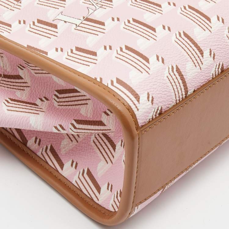 Pre Owned Lanvin Pink/Brown Printed Coated Canvas and Leather In&Out Tote
