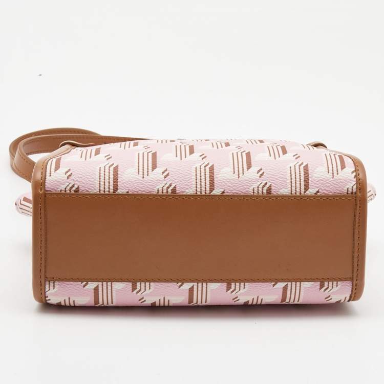 Pre Owned Lanvin Pink/Brown Printed Coated Canvas and Leather In&Out Tote