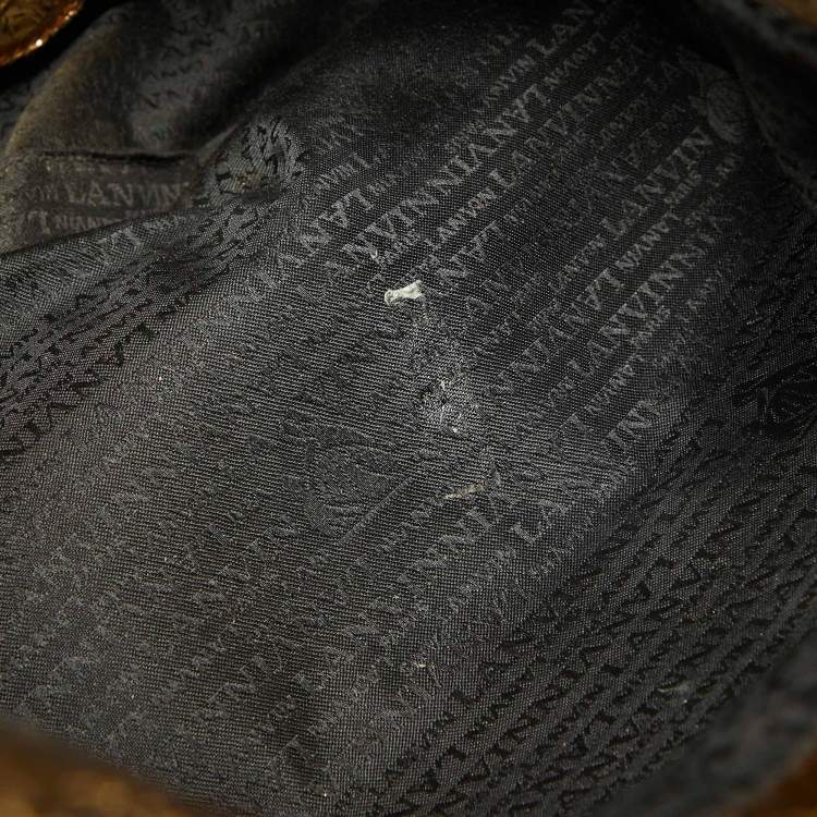 Pre Owned Lanvin Gold Laminated Leather Shopper Tote