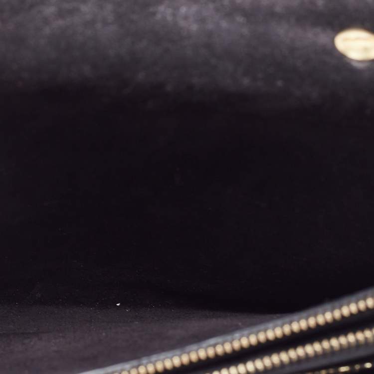 Pre Owned Lanvin Gold Leather Flap Chain Clutch