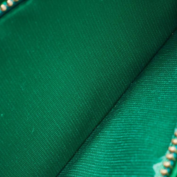 Pre Owned Lanvin Green Leather Flap Chain Clutch
