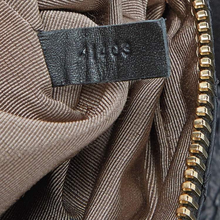 Pre Owned Lanvin Black/Gold Quilted Leather and Python Embossed Leather Flap Crossbody Bag