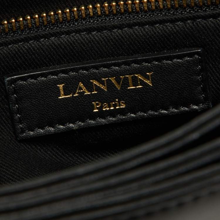 Pre Owned Lanvin Black Leather Flap Shoulder Bag