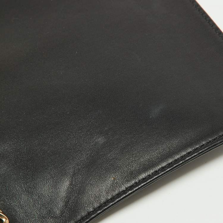 Pre Owned Lanvin Black Leather Flap Shoulder Bag