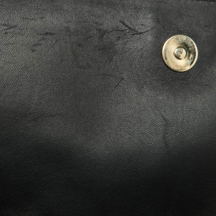 Pre Owned Lanvin Black Leather Flap Shoulder Bag