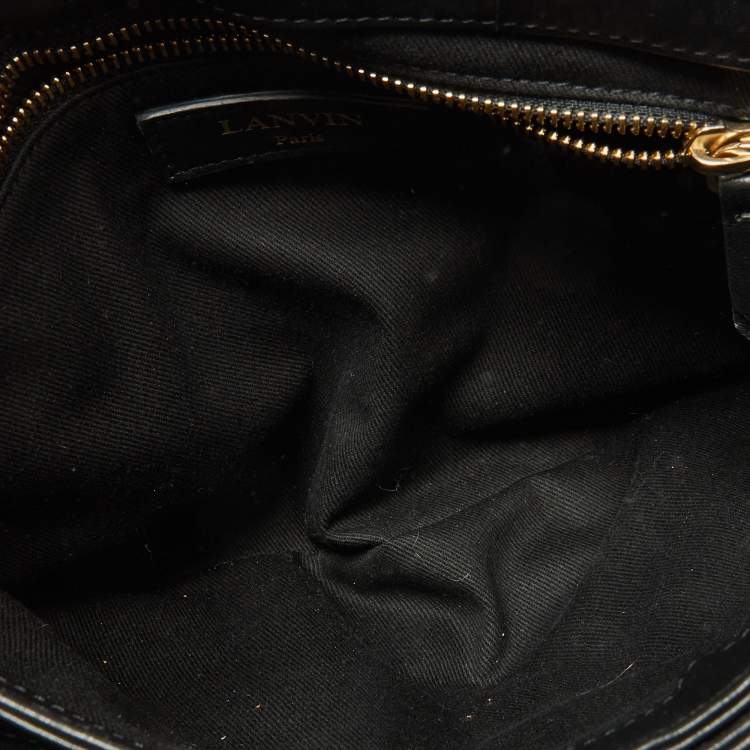 Pre Owned Lanvin Black Leather Flap Shoulder Bag