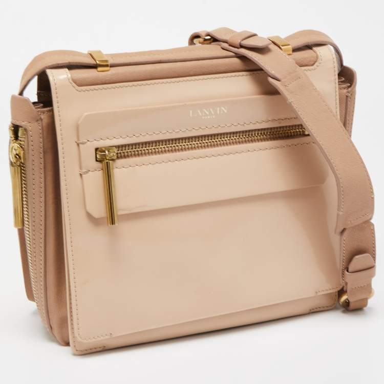 Pre Owned Lanvin Old Rose Patent Leather Padam Flap Bag